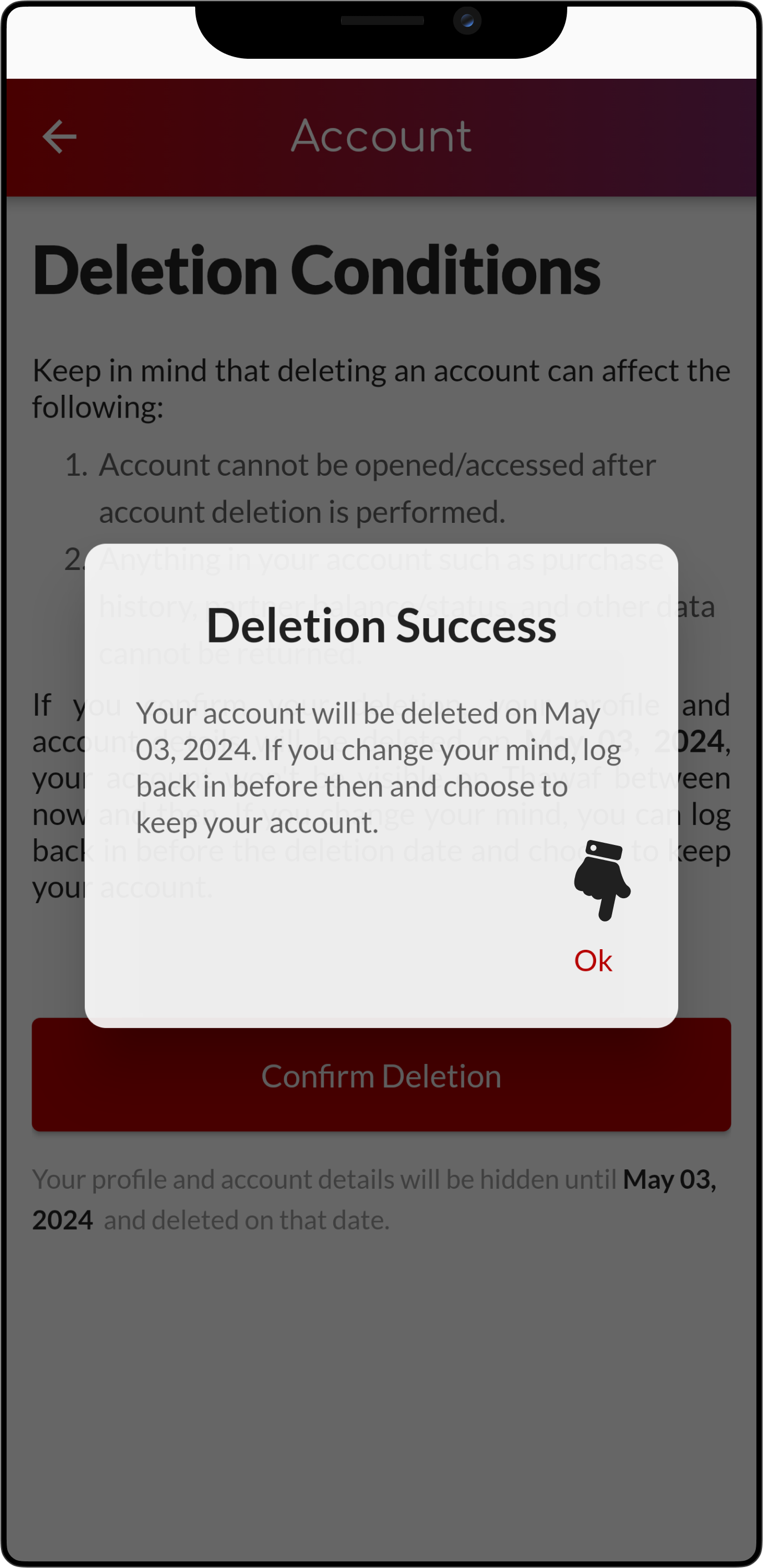 Show deletion status